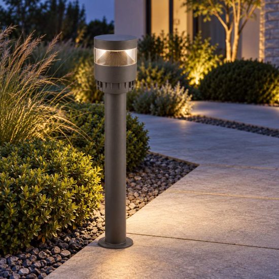 Gea luce ges2360 testapalo da giardino con copertura antracite led 12-20w cct 3000-5000k ip65