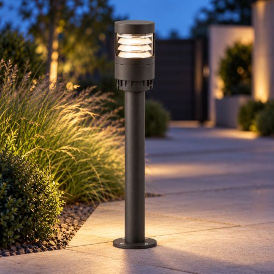 Gea luce ges2360 testapalo da giardino con feritoie antracite led 12-20w cct 3000-5000k ip65