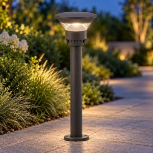 Gea luce ges2360 testapalo da giardino con cappello a disco antracite led 12-20w cct 3000-5000k ip65