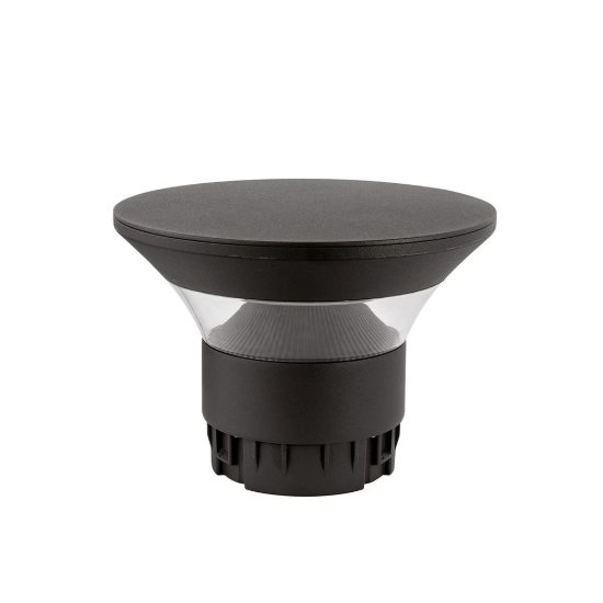Gea luce ges2360 testapalo da giardino con cappello a disco antracite led 12-20w cct 3000-5000k ip65