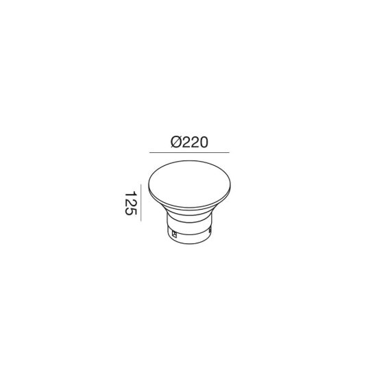 Gea luce ges2360 testapalo da giardino con cappello a disco antracite led 12-20w cct 3000-5000k ip65