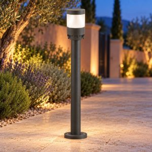 Gea luce ges2360 testapalo da giardino con fascia luminosa antracite led 12-20w cct 3000-5000k ip65