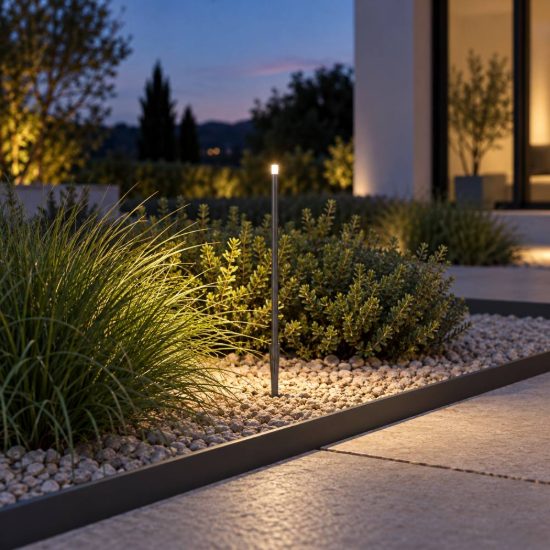Gea luce ges2410 lampioncino da giardino paletto piccolo antracite led 0,5w 3000k ip65