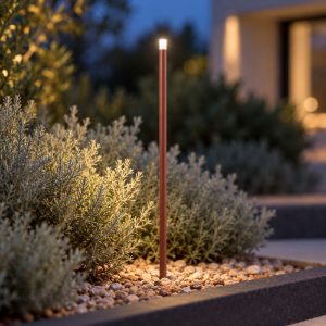 Gea luce ges2410 lampioncino da giardino paletto piccolo marrone scuro led 0,5w 3000k ip65