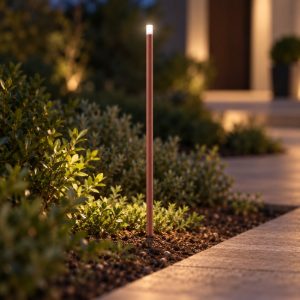 Gea luce ges2410 lampioncino da giardino paletto piccolo marrone scuro led 0,5w 4000k ip65