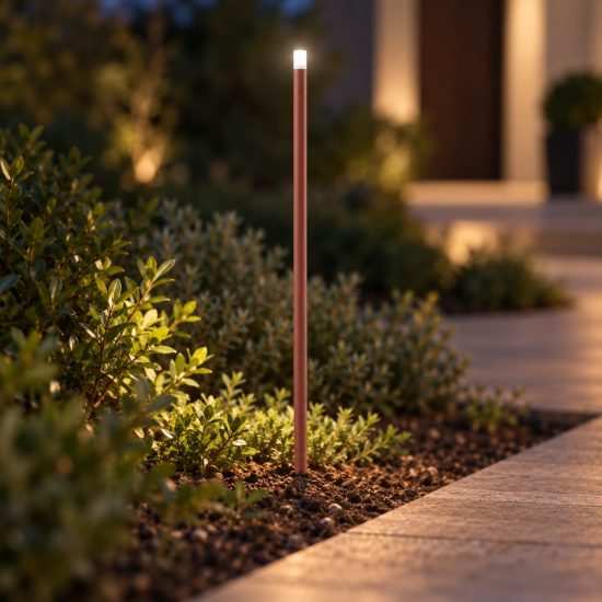 Gea luce ges2410 lampioncino da giardino paletto piccolo marrone scuro led 0,5w 4000k ip65