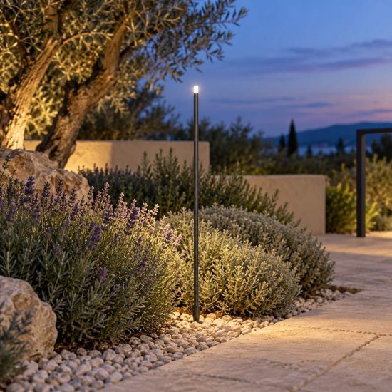 Gea luce ges2410 lampioncino da giardino paletto medio antracite led 0,5w 3000k ip65