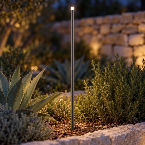 Gea luce ges2410 lampioncino da giardino paletto medio antracite led 0,5w 4000k ip65