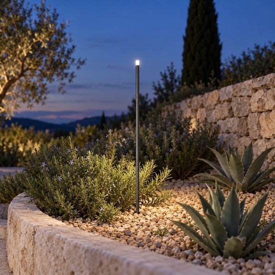 Gea luce ges2410 lampioncino da giardino paletto medio antracite led 0,5w 4000k ip65