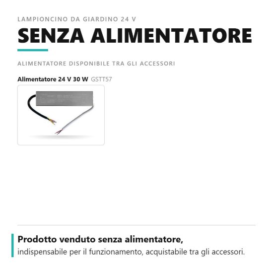 Gea luce ges2410 lampioncino da giardino paletto medio antracite led 0,5w 4000k ip65