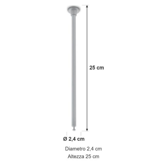 Kit 2 sospensioni lunghe a soffitto per binario bifase 25cm titanio