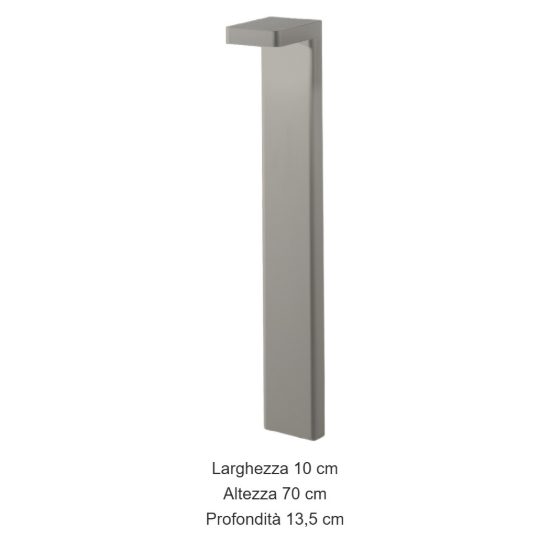 Lampioncino led 10,5w 3000k ip65 70cm moderno da esterno tortora