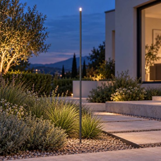Gea luce ges2410 lampione da giardino paletto antracite led 0,5w 3000k ip65