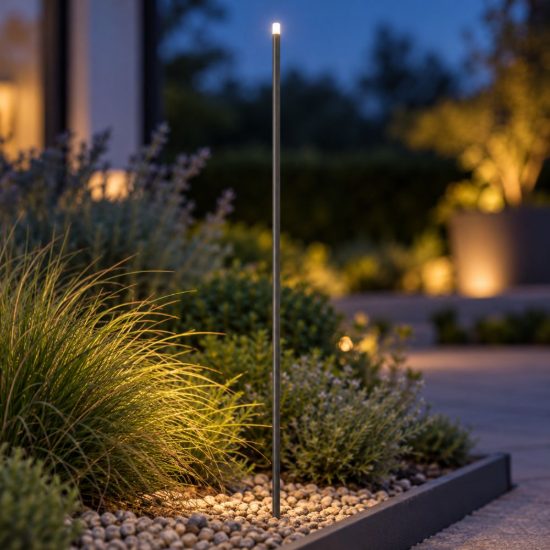 Gea luce ges2410 lampione da giardino paletto antracite led 0,5w 4000k ip65