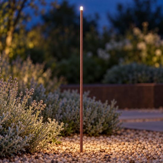 Gea luce ges2410 lampione da giardino paletto marrone scuro led 0,5w 4000k ip65