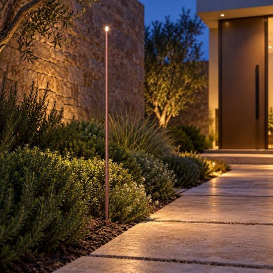 Gea luce ges2410 lampione da giardino paletto marrone scuro led 0,5w 4000k ip65