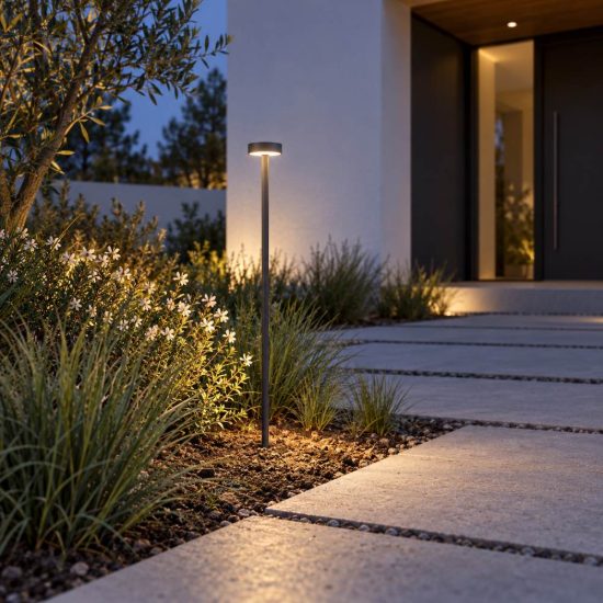 Gea luce ges2420 lampioncino da giardino paletto piccolo a disco antracite led 1,5w 3000k ip65