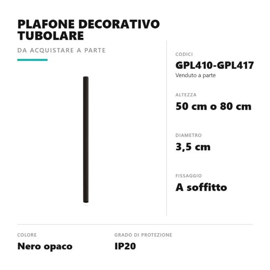 Gea luce gfa1740 faretto da soffitto per corridoio led 10w 3000k cilindrico nero