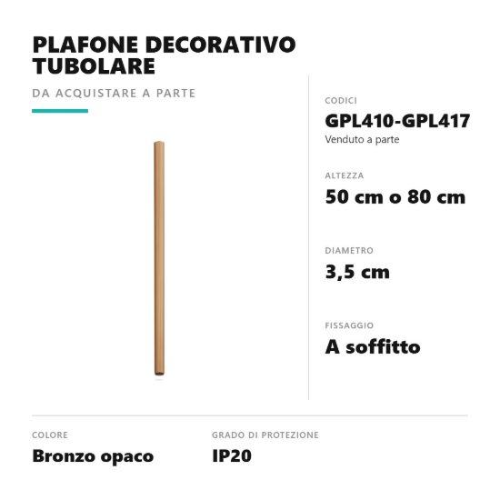 Gea luce gfa1740 faretto da soffitto cilindrico bronzo per disimpegno led 10w 3000k