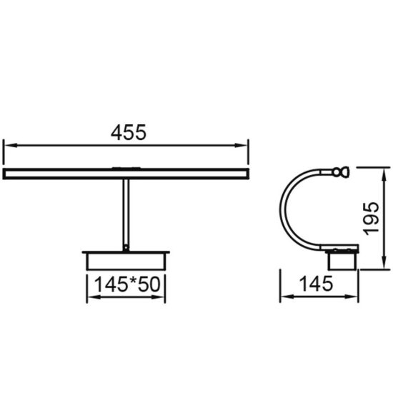 Applique da parete lineare moderna cromo per salotto led 8w 3000k