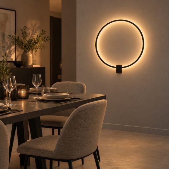 Applique da parete ad anello led 21w cct 2700k 3000k 4000k dimmerabile per soggiorno nera
