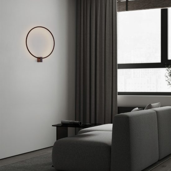 Applique da parete ad anello led 21w cct 2700k 3000k 4000k dimmerabile per soggiorno nera