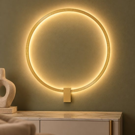 Applique da parete ad anello led 21w cct 2700k 3000k 4000k dimmerabile per soggiorno oro ottone