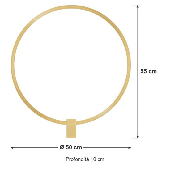 Applique da parete ad anello led 21w cct 2700k 3000k 4000k dimmerabile per soggiorno oro ottone