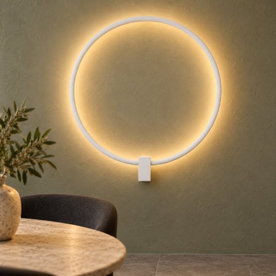 Applique da parete ad anello led 21w cct 2700k 3000k 4000k dimmerabile per soggiorno bianca