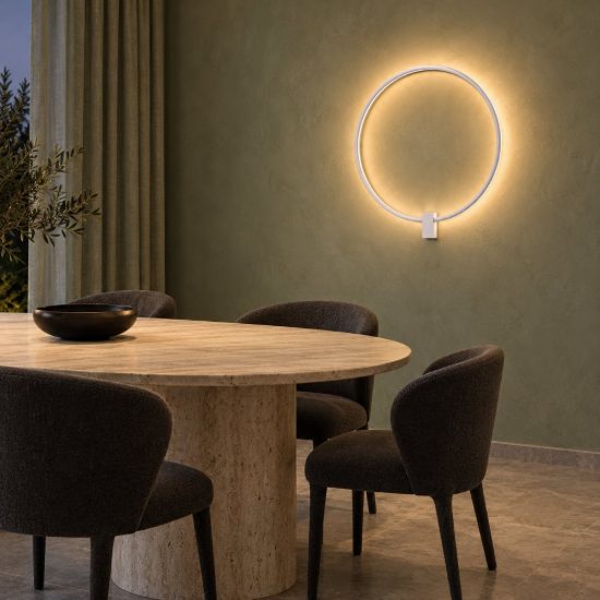Applique da parete ad anello led 21w cct 2700k 3000k 4000k dimmerabile per soggiorno bianca