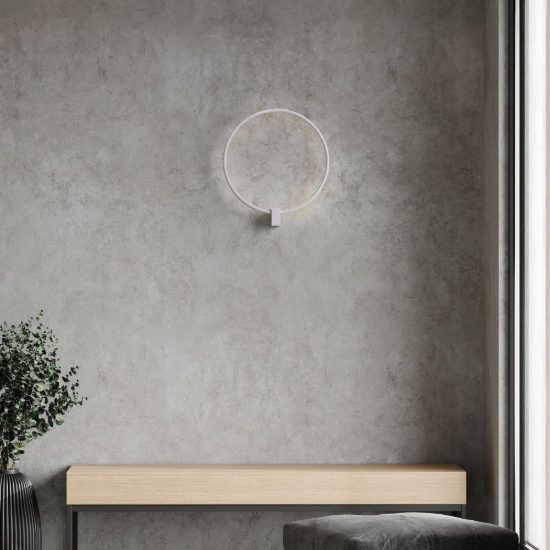 Applique da parete ad anello led 21w cct 2700k 3000k 4000k dimmerabile per soggiorno bianca