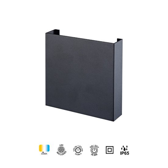 Applique da esterno nera led 5w 3000k ip65 moderna