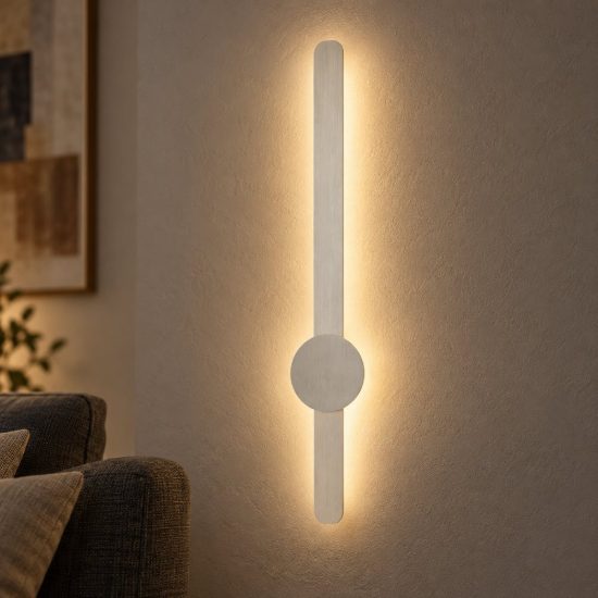 Applique da parete led 11w cct 2700k 3000k 4000k per soggiorno moderna nichel