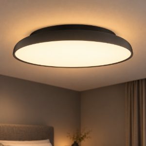 Plafoniera led 40w 3000k dimmerabile per camera da letto nera sabbiata