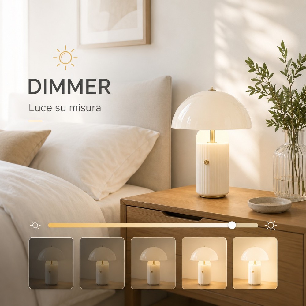 Lampada da comodino con dimmer: intensità della luce regolabile su più livelli