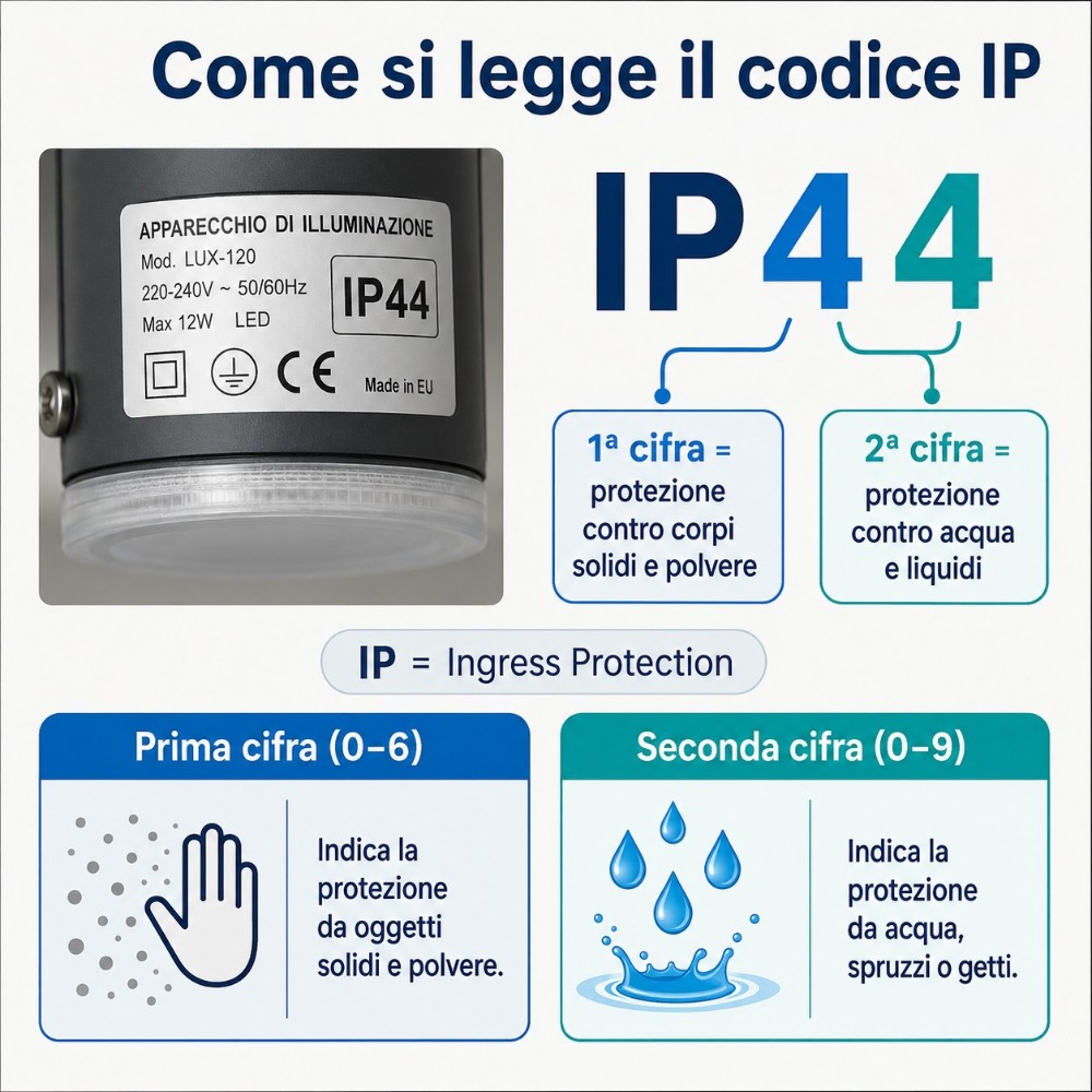 Significato del grado di protezione IP: come leggere le due cifre della sigla