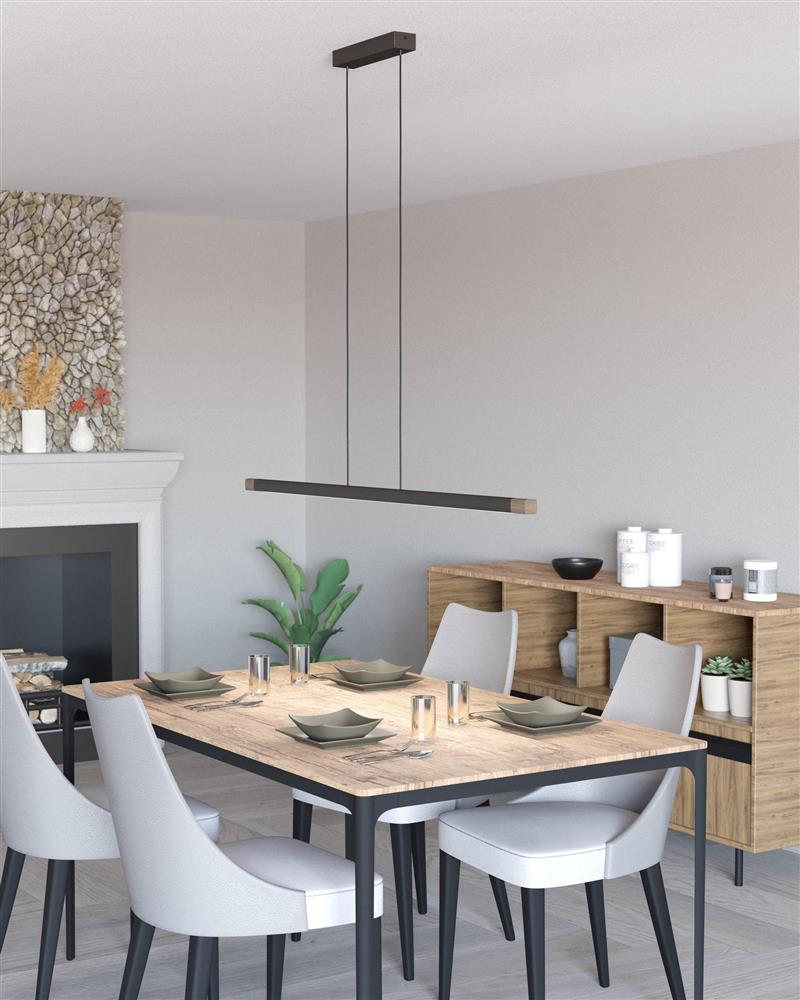 Lampadario moderno in legno con LED integrato