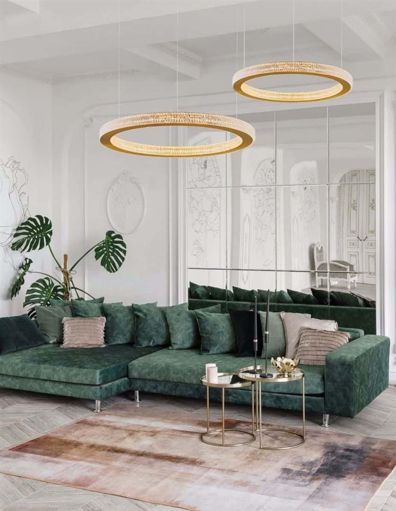 lampadario lusso elegante cerchio oro