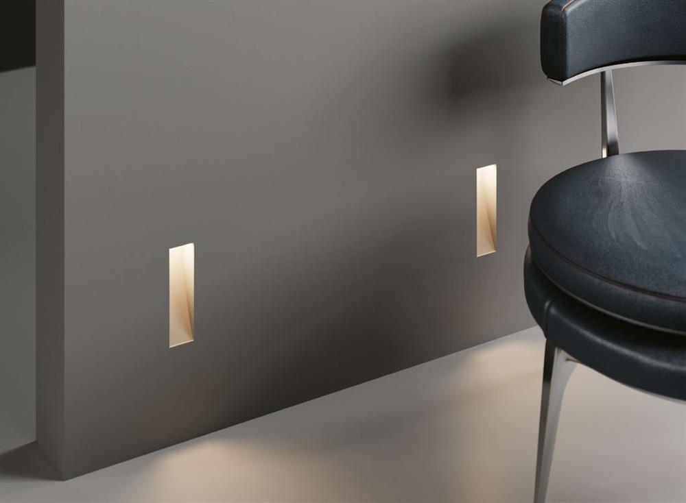 segnapasso led in gesso da incasso