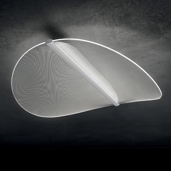 Lampada Diphy da parete con diffusore trasparente effetto petalo