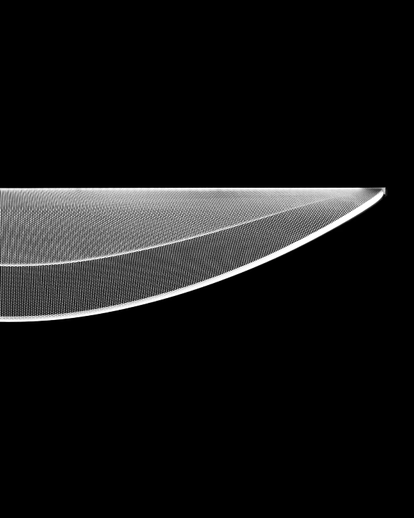 Dettaglio ravvicinato della struttura elegante e trasparente della lampada Stilnovo Diphy