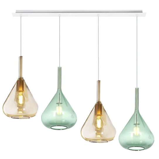 Tre lampade personalizzabili Top Light Kona con vetri di forme differenti