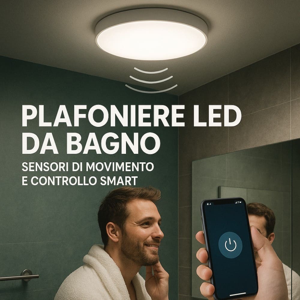 plafoniere led da bagno sensori di movimento e controllo smart